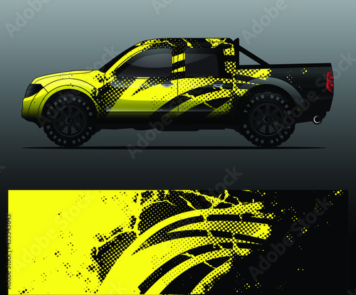 Truck decal graphic wrap vector, abstract background