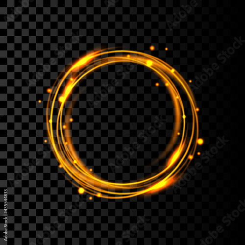 Gold ring frame neon background illustration template design