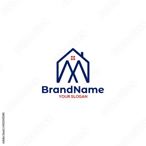 M House Logo Design Vector