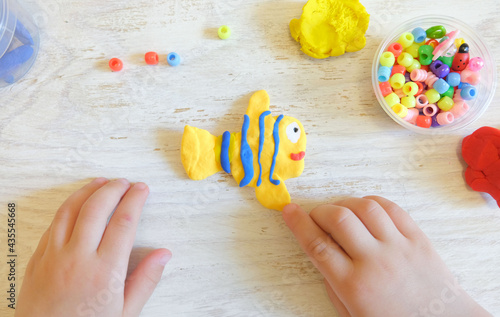 Canvas Print Home Education game with clay