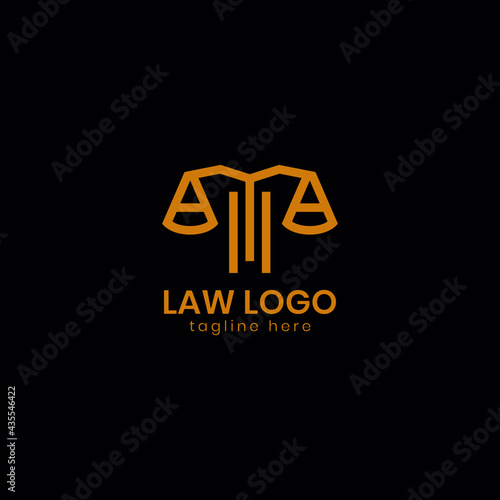 Modern law firm logo design. gold, firm, law, icon justice, premium vector