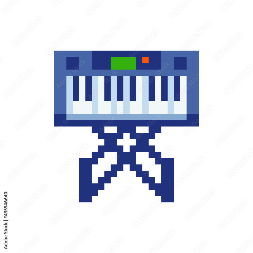 Piano icon. Music application. Pixel art style. 8-bit sprite. Synthesizer  isolated abstract vector illustrations. vector de Stock | Adobe Stock