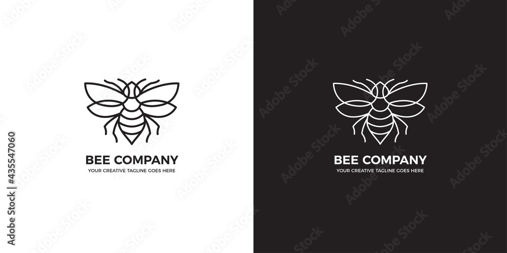 Minimalist Bee Monoline Logo Template
