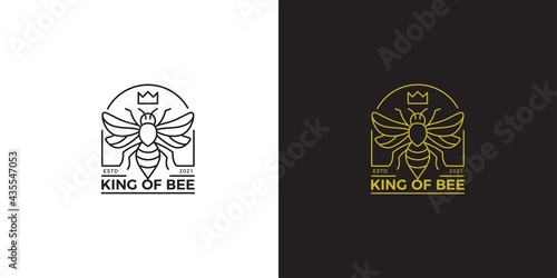 Queen of Bee Monoline Logo Template