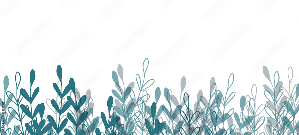custom made wallpaper toronto digitalFloral web banner with drawn color exotic leaves. Nature concept design. Modern floral compositions with summer branches. Vector illustration on the theme of ecology, natura, environment. Copy space