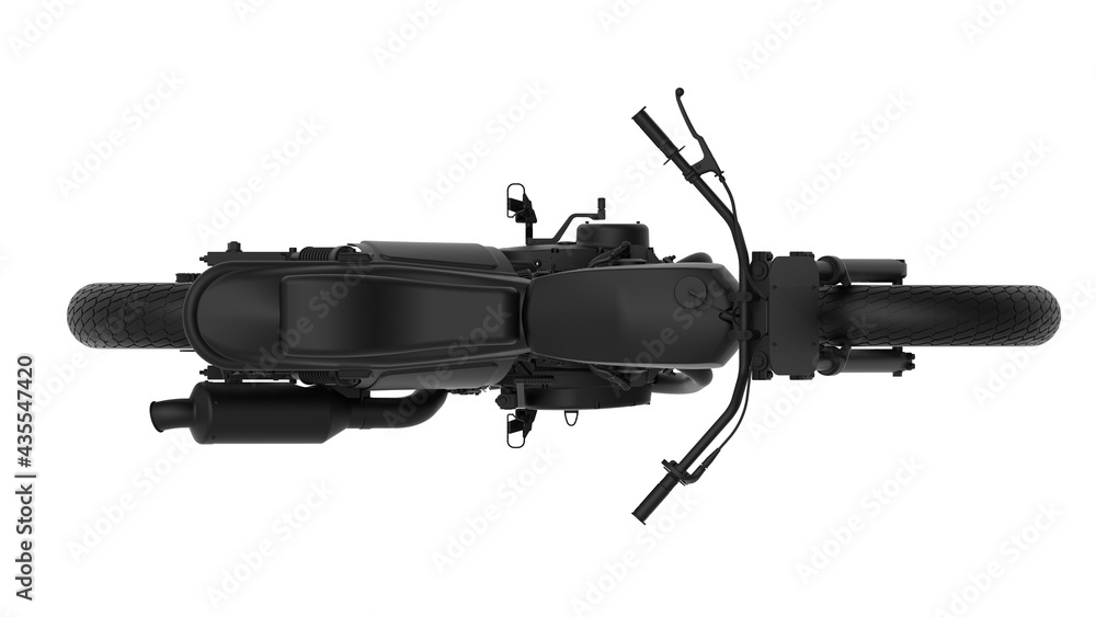 3D rendering of a motorcycle motor bike computer model on white background