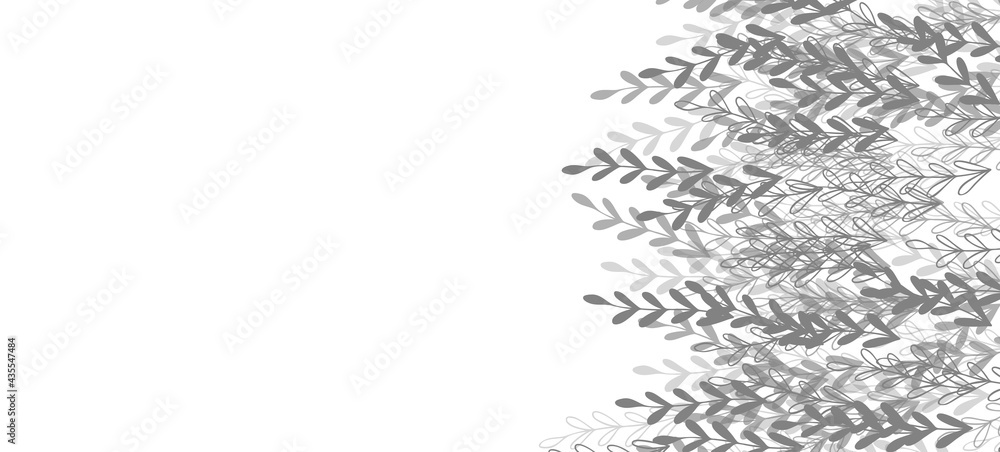 Obraz premium Floral web banner with drawn color exotic leaves. Nature concept design. Modern floral compositions with summer branches. Vector illustration on the theme of ecology, natura, environment