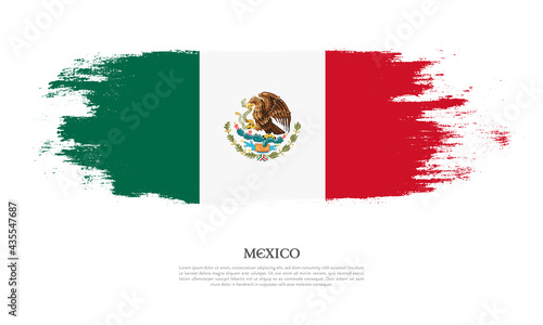 Mexico flag brush concept. Flag of Mexico grunge style banner background