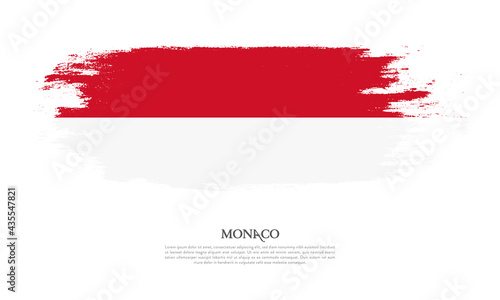 Monaco flag brush concept. Flag of Monaco grunge style banner background