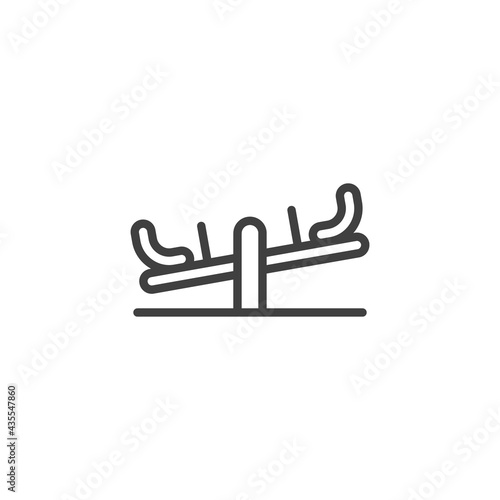Seesaw playground line icon