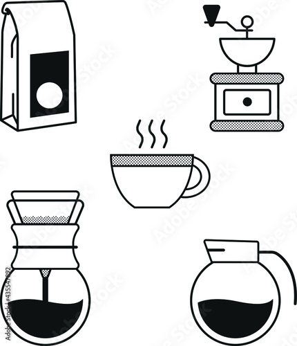 Coffee symbolism. Coffee drink. Drawings for the menu.