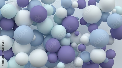 Colorful abstract background with spheres. 3d render. © Redlix