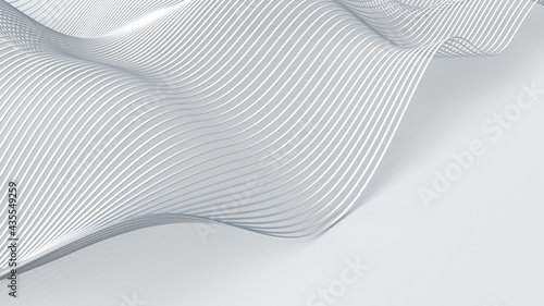 Abstract background with wavy lines. 3d render.