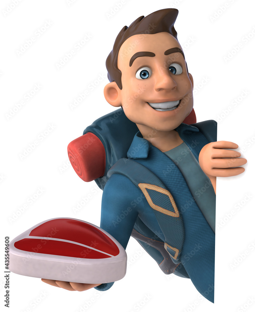 Fun illustration of a 3D cartoon backpacker Fun illustration of a 3D cartoon backpacker