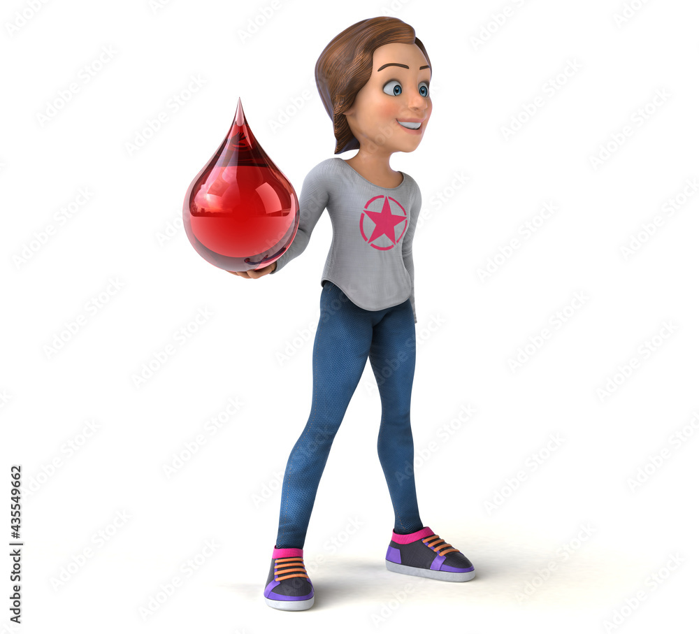 Fun 3D illustration of a cartoon teenage girl Fun 3D illustration of a cartoon teenage girl