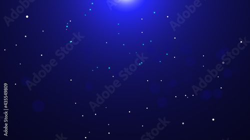 Blue falling glow particle with flare  background