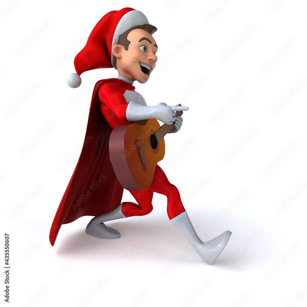 Fun 3D illustration of a fun super santa claus Fun 3D illustration of a fun super santa claus