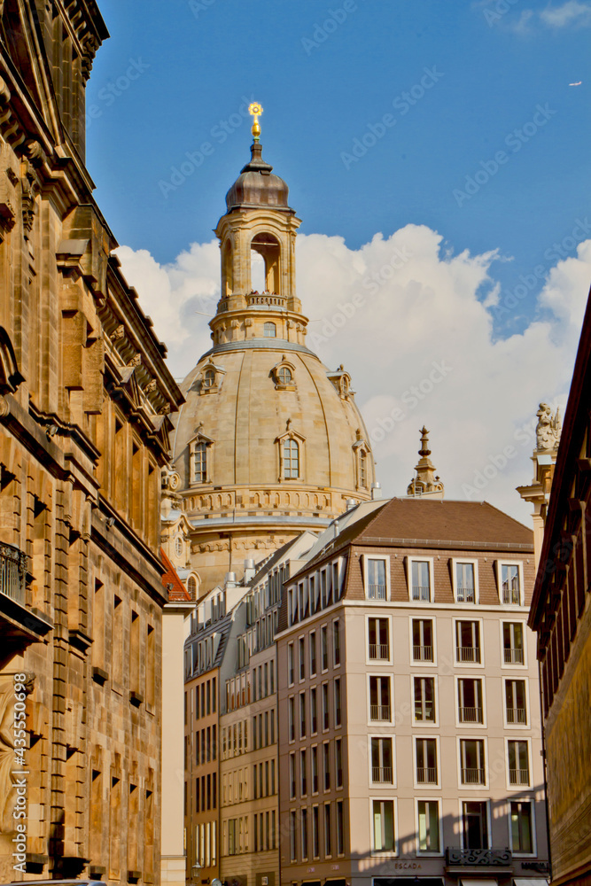 beautiful scene in Dresden city, Germany in summer vacation