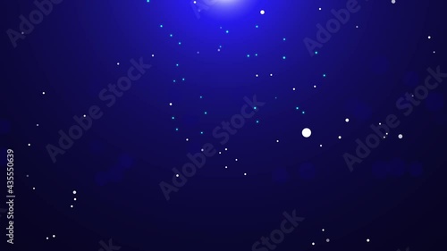 Blue falling glow particle with flare  background