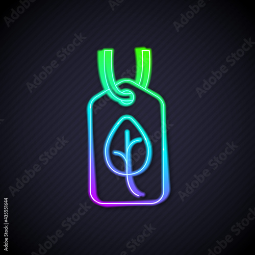 Glowing neon line Vegan food diet icon isolated Glowing neon line background. Organic, bio, eco symbol. Vegan, no meat, lactose free, healthy, fresh and nonviolent food. Vector