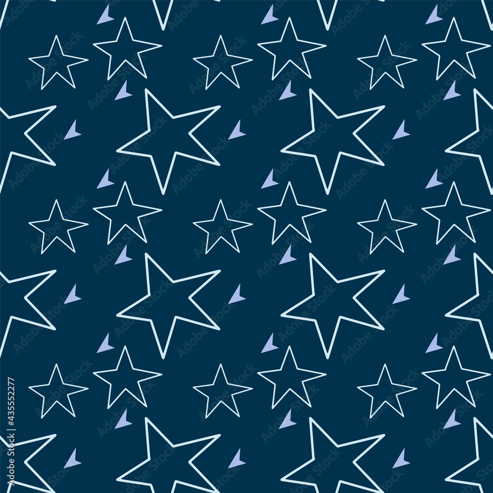 seamless pattern of stars on a blue background. seamless pattern of stars on a blue background.