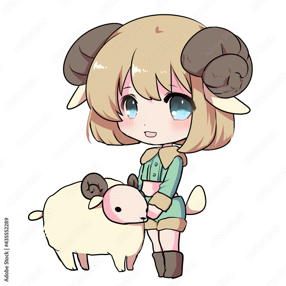 イラスト素材 十二星座のおひつじ座の女の子 Stock Illustration Adobe Stock
