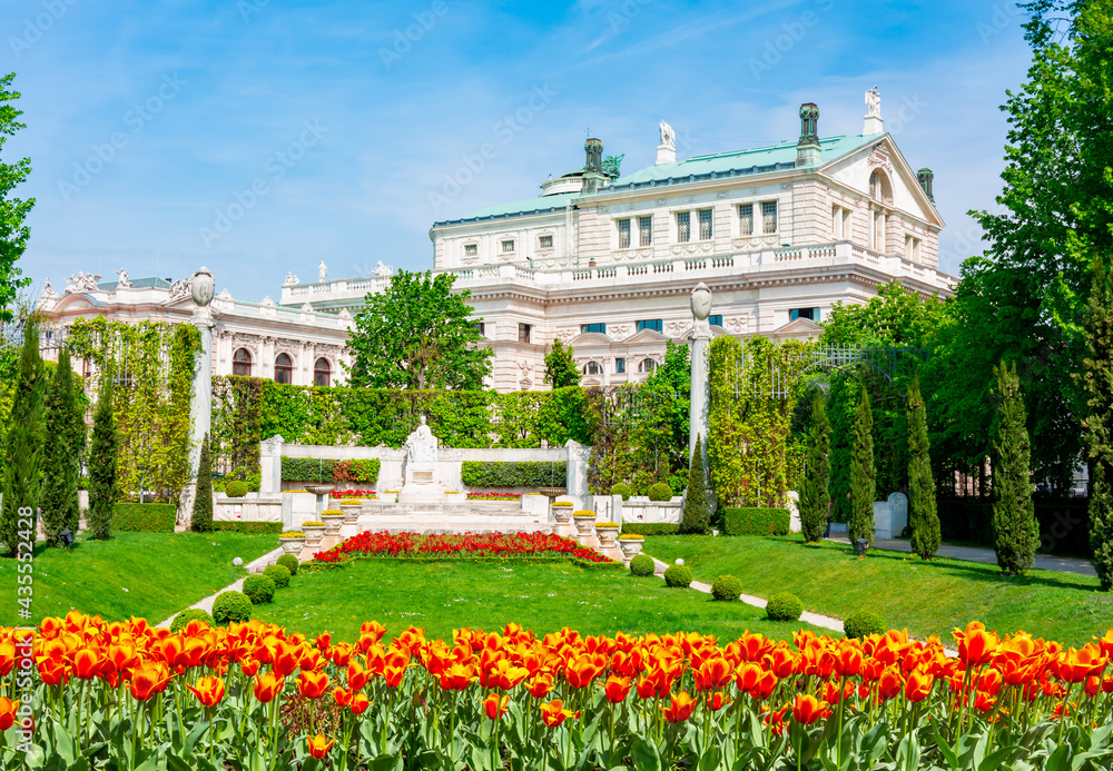Volksgarten park and Burg theatre in spring, Vienna, Austria