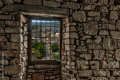 View from a window into the old town of Edingurgh