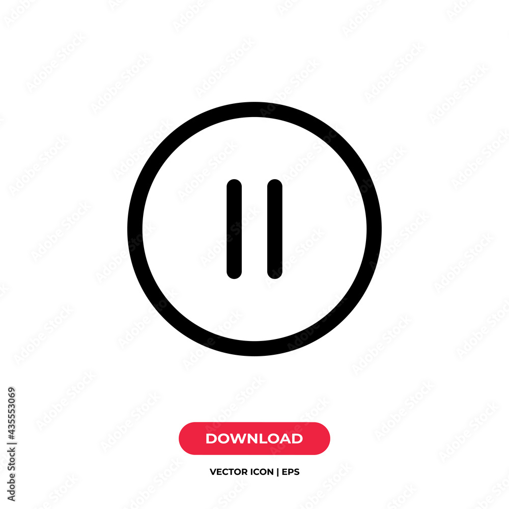 Pause icon vector. Stop sign Pause icon vector. Stop sign
