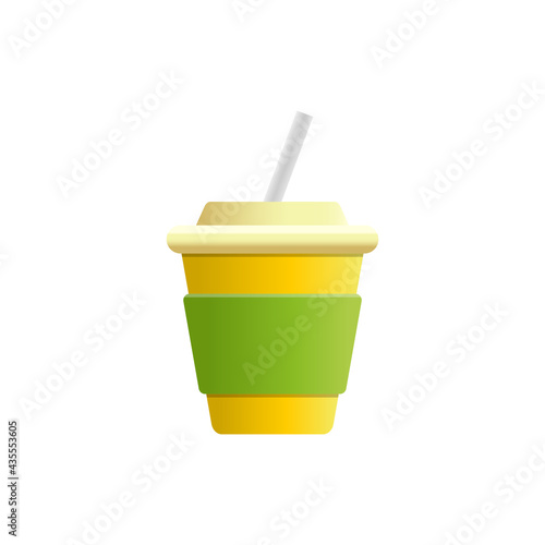 Cola carbonated soft drink colored cartoon style vector icon. Tasty fast food unhealthy drink. Isolated dishes on white background.