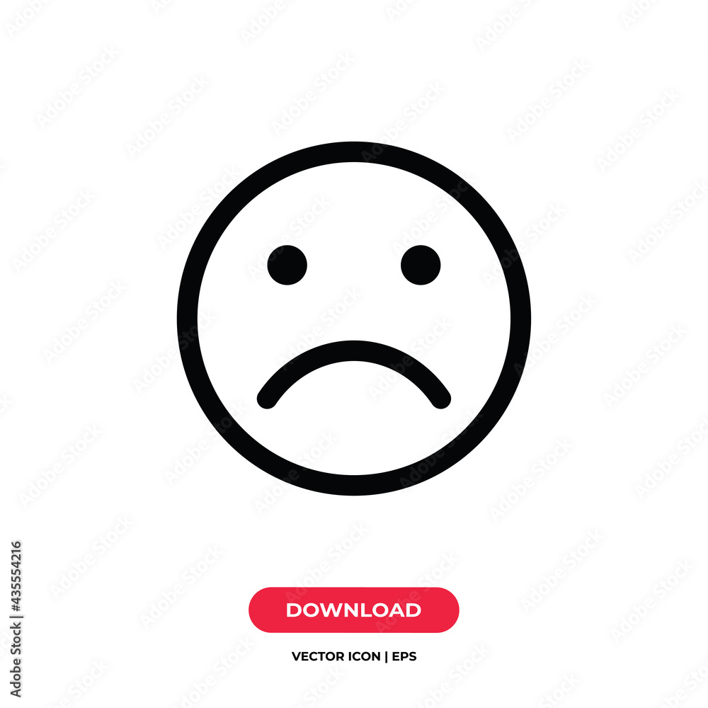 Sad icon vector. Smile sign Sad icon vector. Smile sign