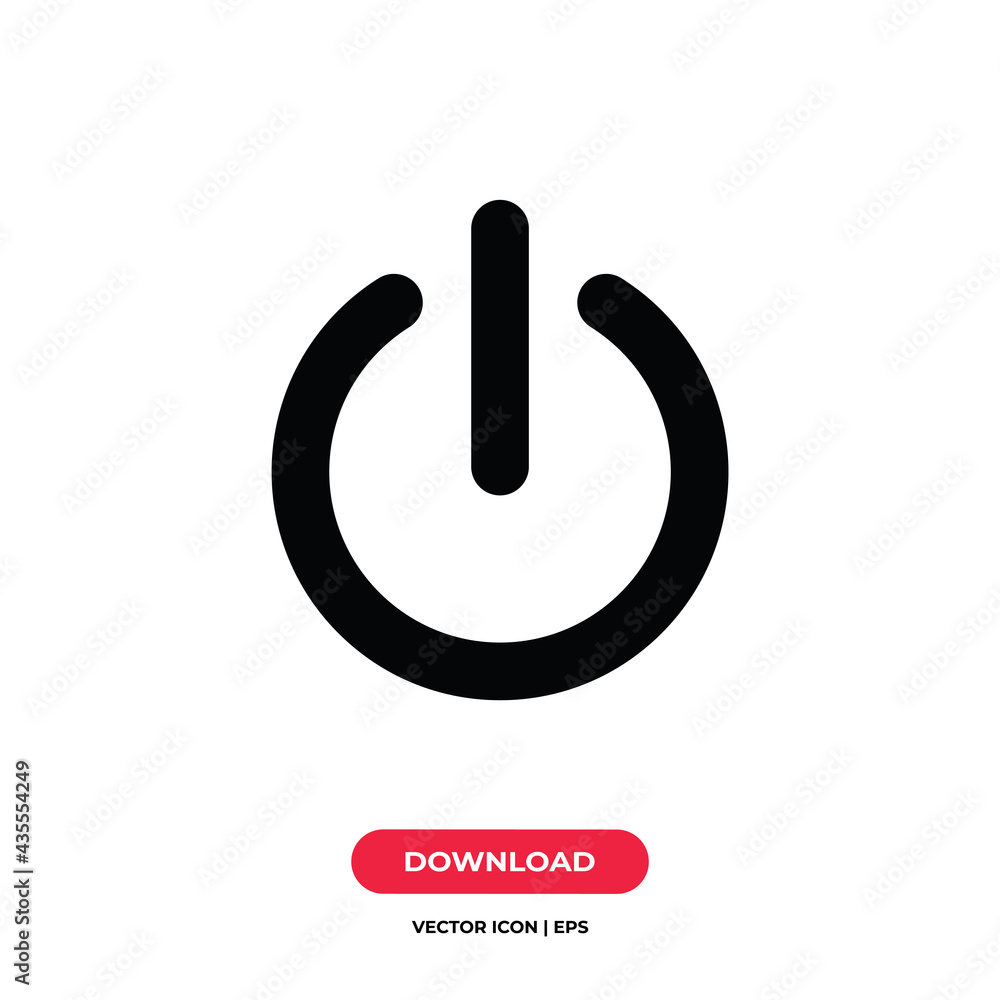 Power icon vector. Power button sign Power icon vector. Power button sign