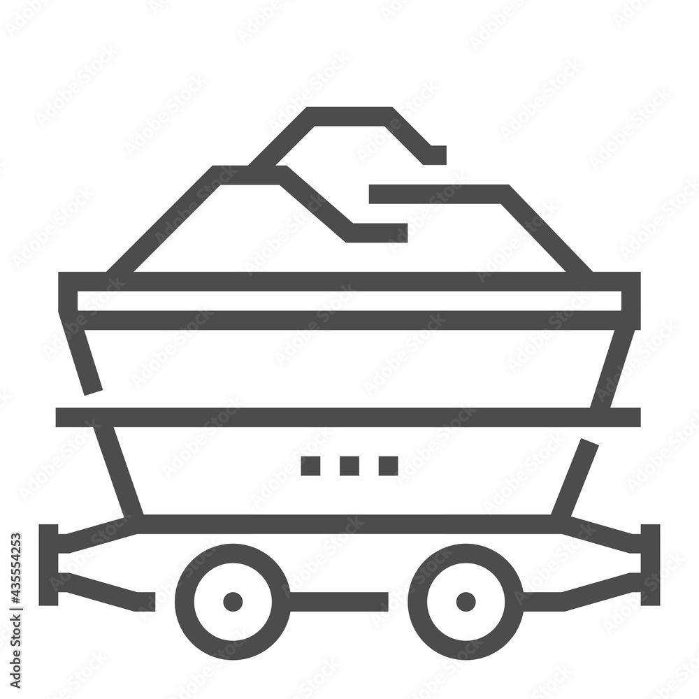 Mining industry, square line vector icon. Mining industry, square line vector icon.