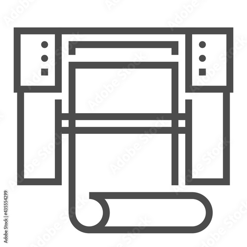 Print industry, square line vector icon.