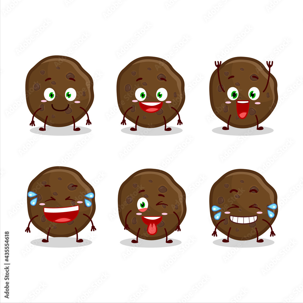 Cartoon character of chocolate cookies with smile expression