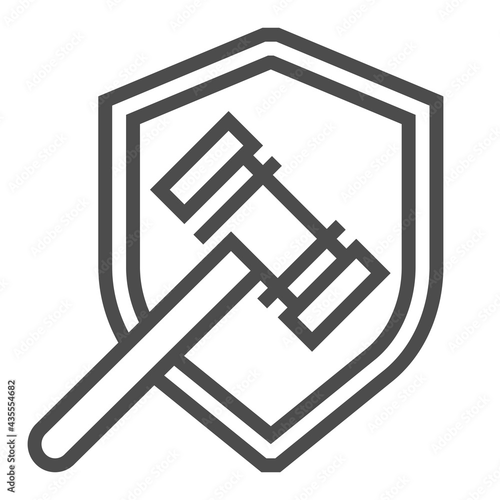 Business law square line vector icon. Business law square line vector icon.