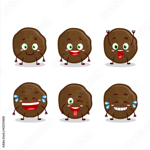 Cartoon character of chocolate cookies with smile expression