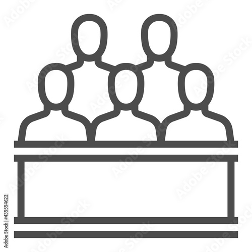 Jury square line vector icon.