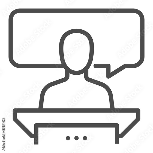 Witness square line vector icon.