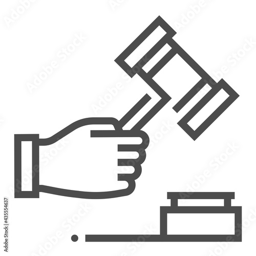 Judge square line vector icon.