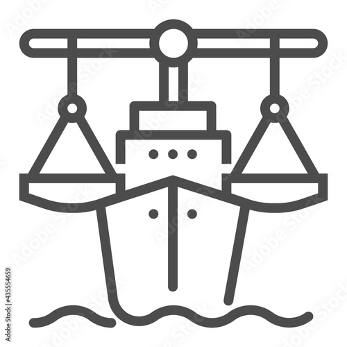 Maritime square line vector icon.