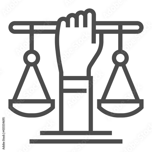 Civil right square line vector icon.