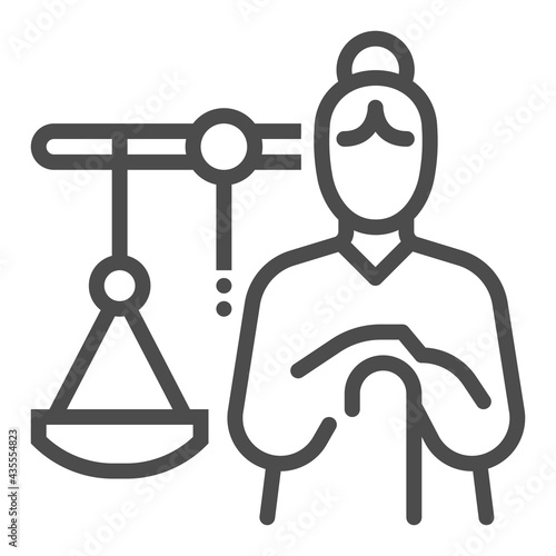 Elder law square line vector icon.