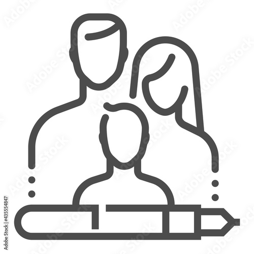 Family law square line vector icon.