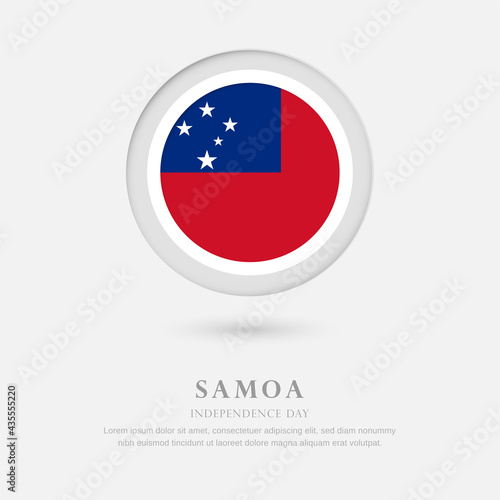 Free Download Abstract happy independence day of Samoa country with country flag in circle greeting background - GFXLoad