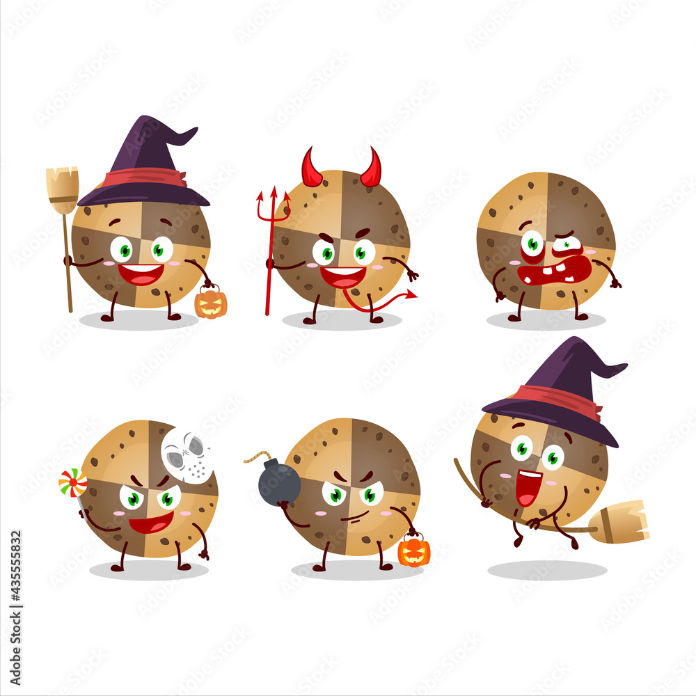Halloween expression emoticons with cartoon character of sweety cookies Halloween expression emoticons with cartoon character of sweety cookies