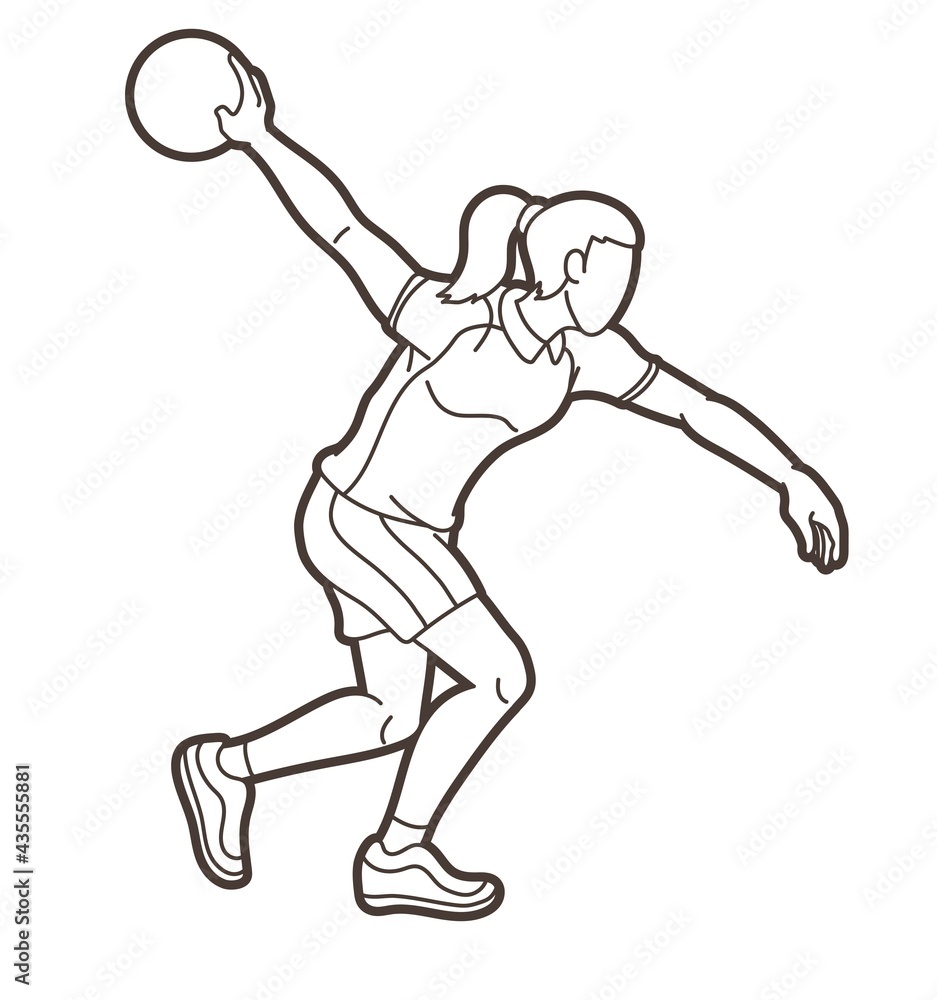 Bowler Bowling Sport Female Player Action Cartoon Graphic Vector Bowler Bowling Sport Female Player Action Cartoon Graphic Vector