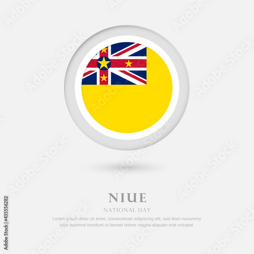 Abstract happy national day of Niue country with country flag in circle greeting background Free Download Abstract happy national day of Niue country with country flag in circle greeting background - GFXLoad