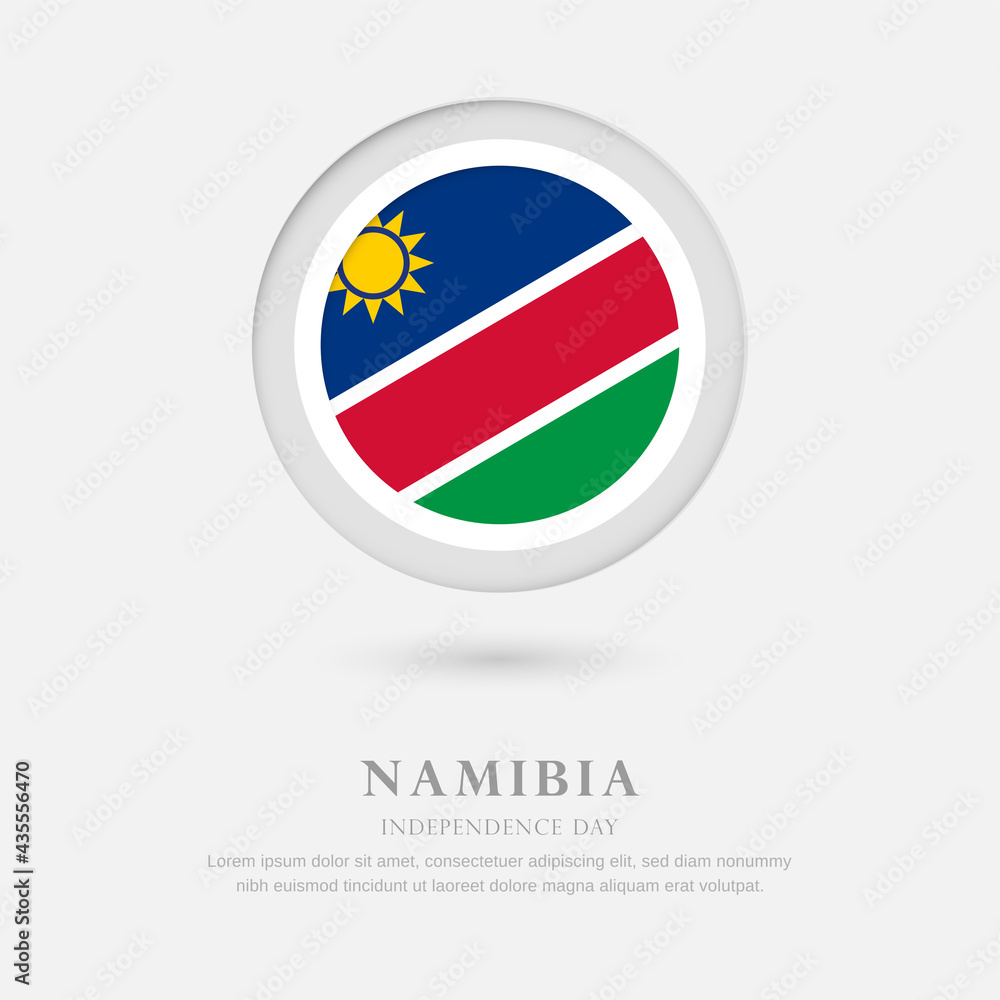 Abstract happy independence day of Namibia country with country flag in circle greeting background Abstract happy independence day of Namibia country with country flag in circle greeting background