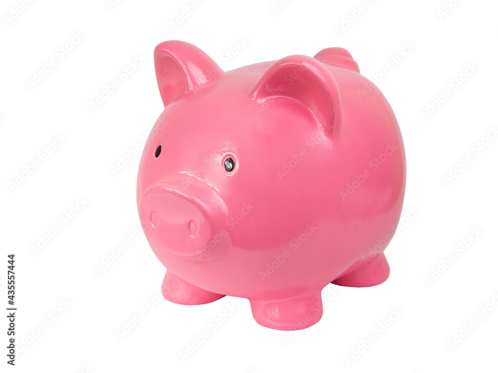 Pink piggy bank isolated on the white background Pink piggy bank isolated on the white background